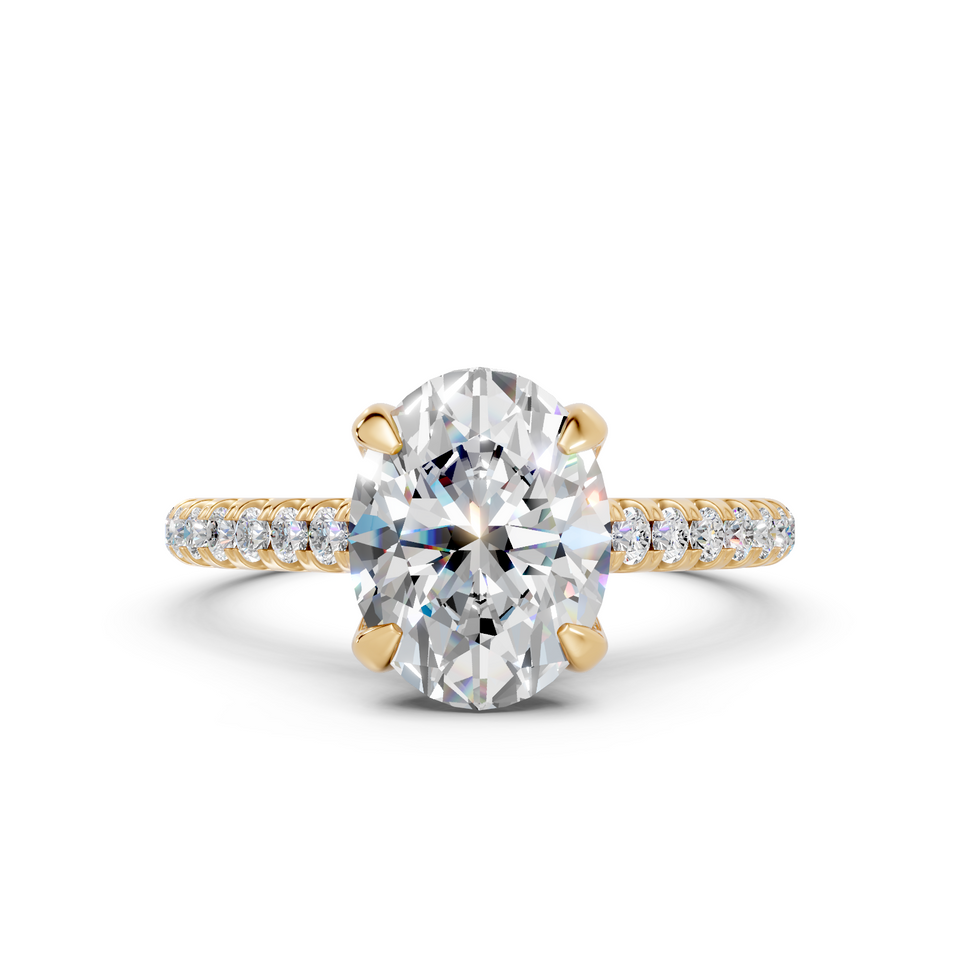 Oval Diamond Pavé Cathedral Engagement Ring (2.27 cttw)