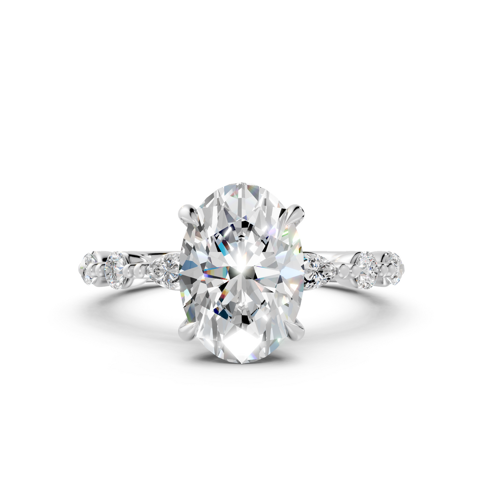Oval Vintage-Inspired Milgrain Diamond Engagement Ring (2.62 cttw)