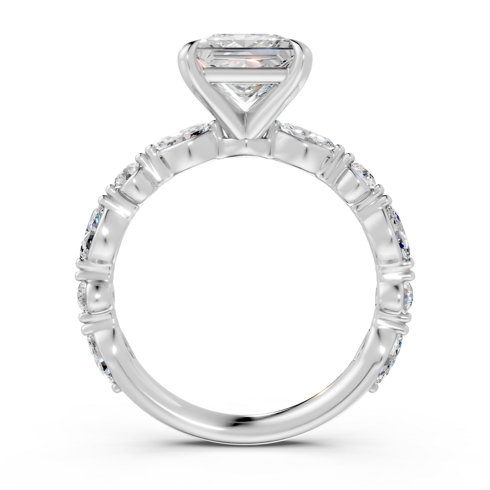 Princess-Cut Vintage Milgrain Diamond Engagement Ring (2.62 cttw)