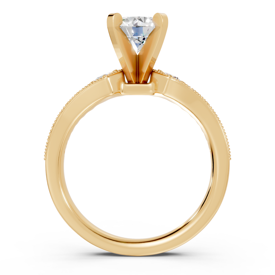 Vintage-Inspired Milgrain Round Diamond Engagement Ring (1.33 cttw)