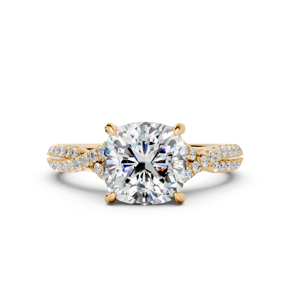 Cushion-Cut Diamond Twisted Vine Engagement Ring (2.28 cttw)