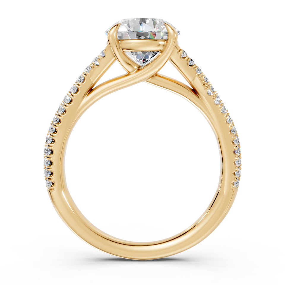 Criss-Cross Split Shank Round Diamond Engagement Ring (2.28 cttw)