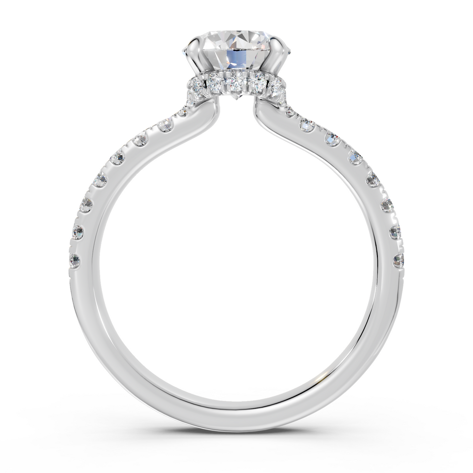 Classic Hidden Halo Round Diamond Engagement Ring (1.35 cttw)