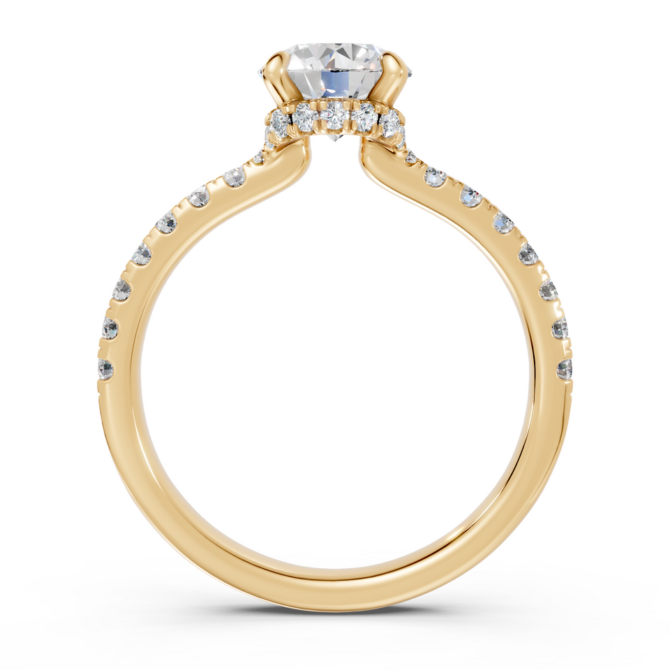 Classic Hidden Halo Round Diamond Engagement Ring (1.35 cttw)