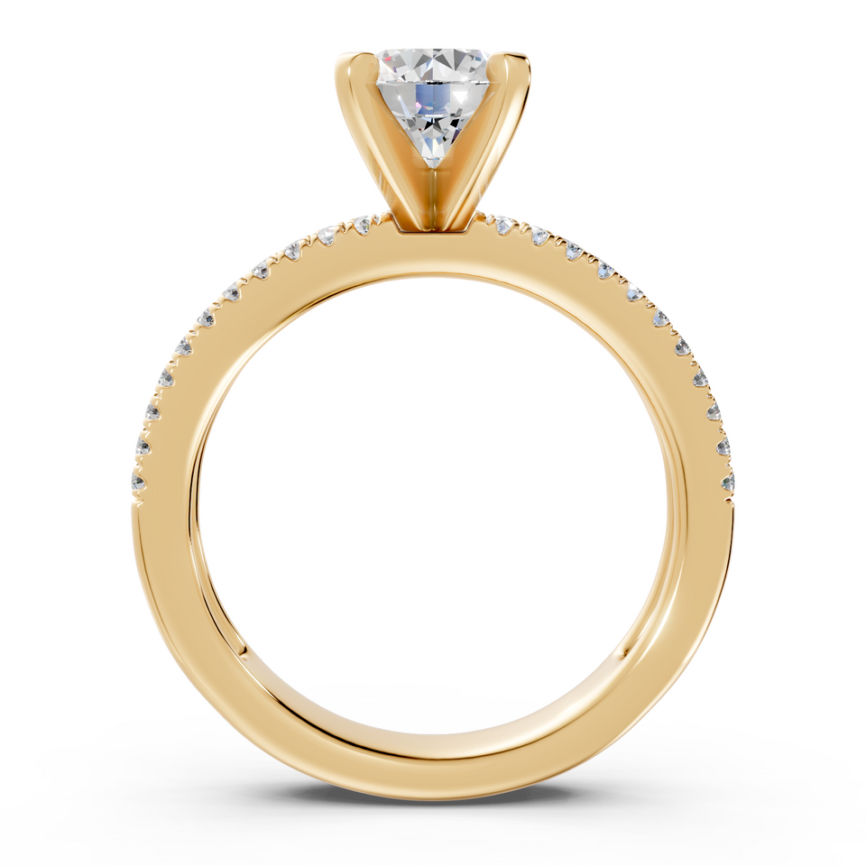 Double Row Pavé Round Diamond Engagement Ring (1.26 cttw)