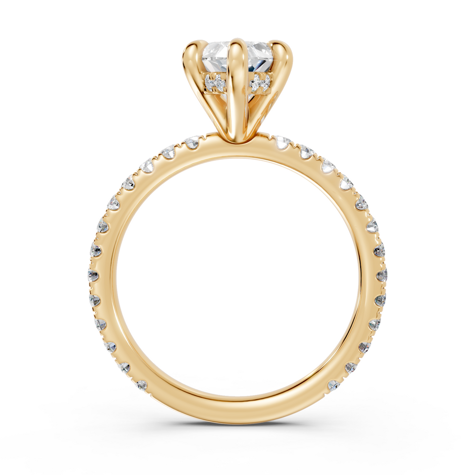Marquise-Cut Diamond Hidden Halo Engagement Ring (3.00 cttw)