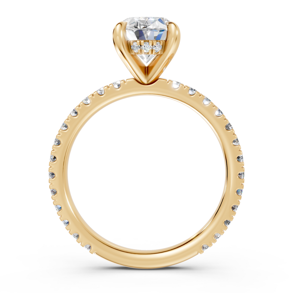 Oval-Cut Diamond Hidden Halo Engagement Ring (2.48 cttw)