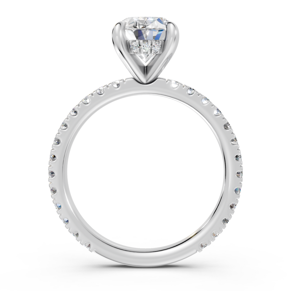 Oval-Cut Diamond Hidden Halo Engagement Ring (2.48 cttw)