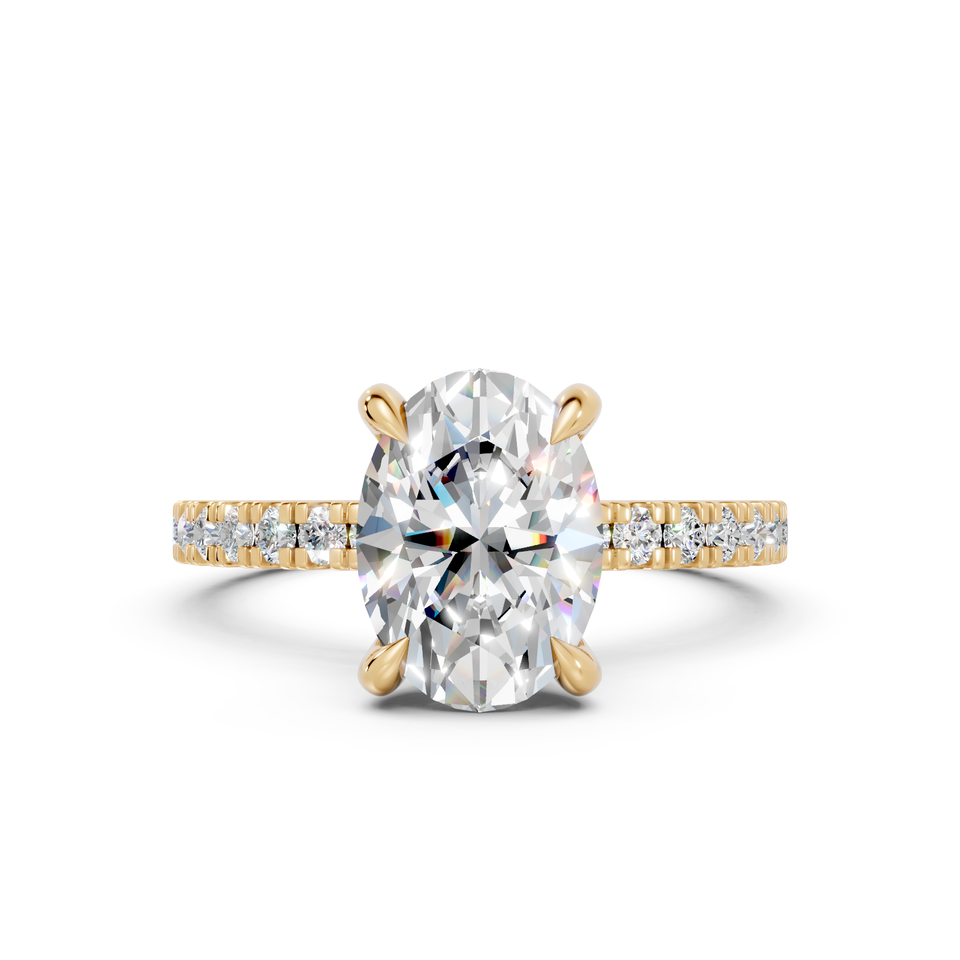 Oval-Cut Diamond Hidden Halo Engagement Ring (2.48 cttw)
