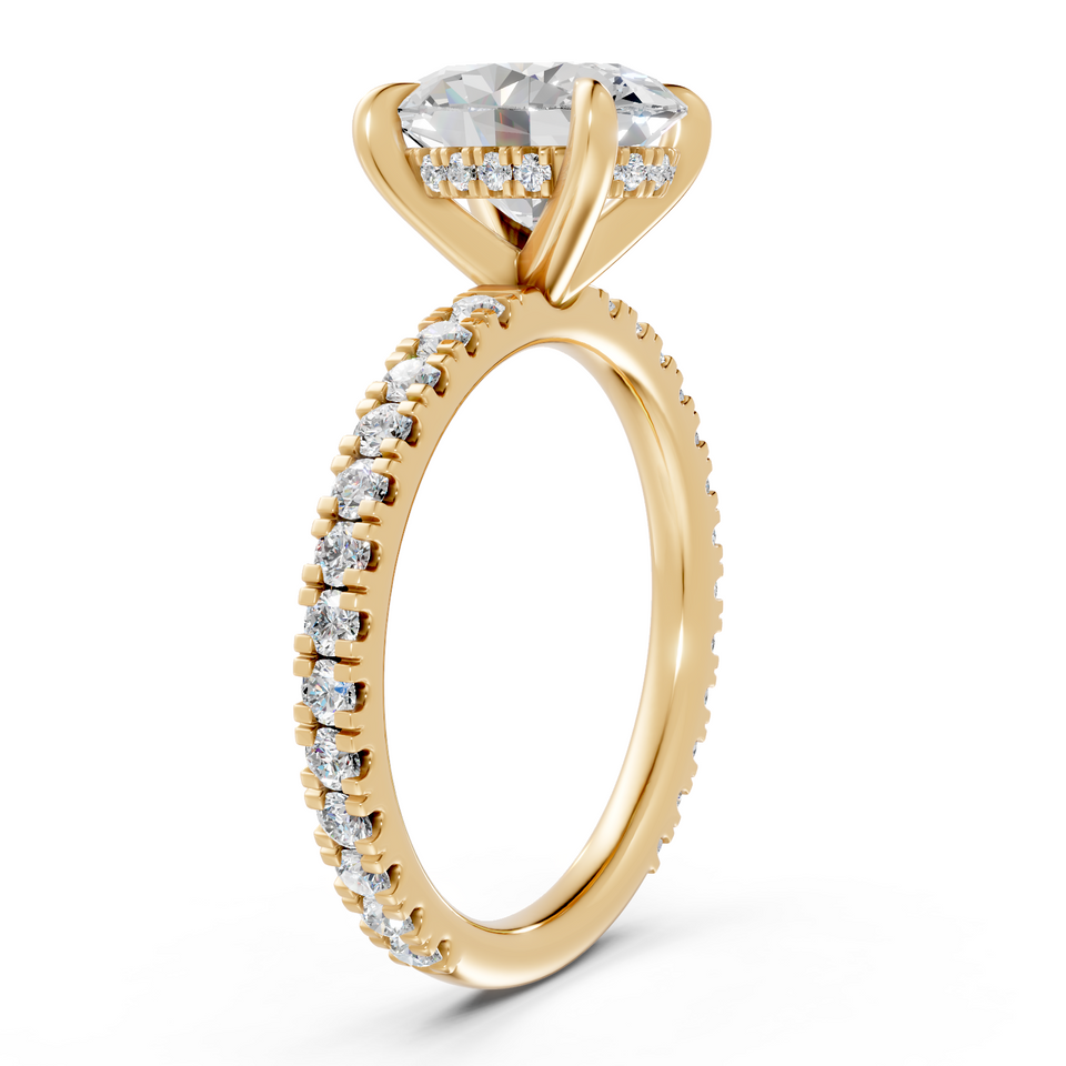 Oval-Cut Diamond Hidden Halo Engagement Ring (2.48 cttw)