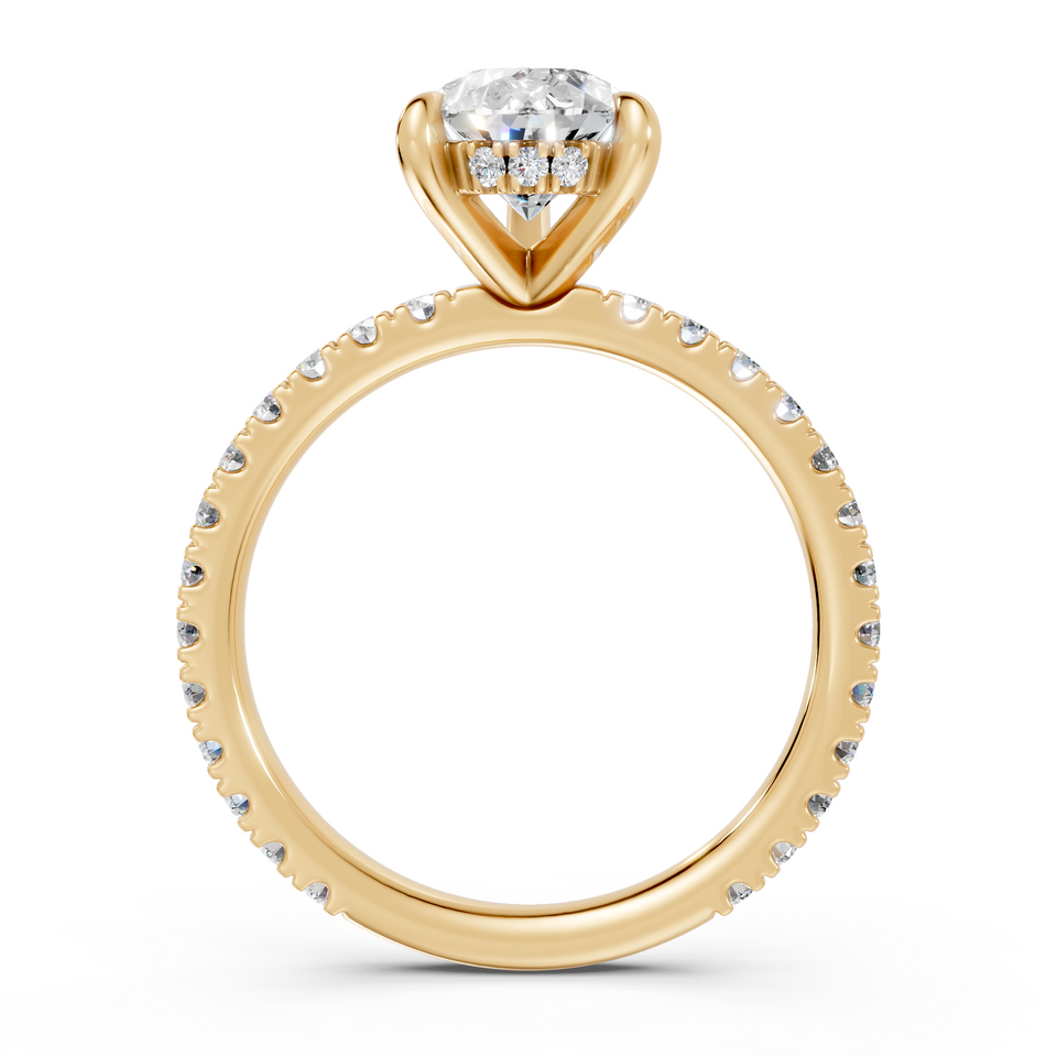 Pear-Cut Diamond Hidden Halo Engagement Ring (2.50 cttw)