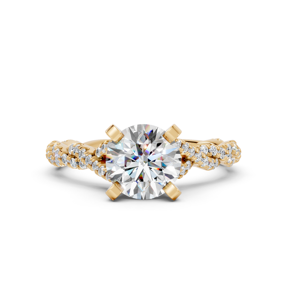 Braided Vine Round Diamond Engagement Ring (1.34 cttw)