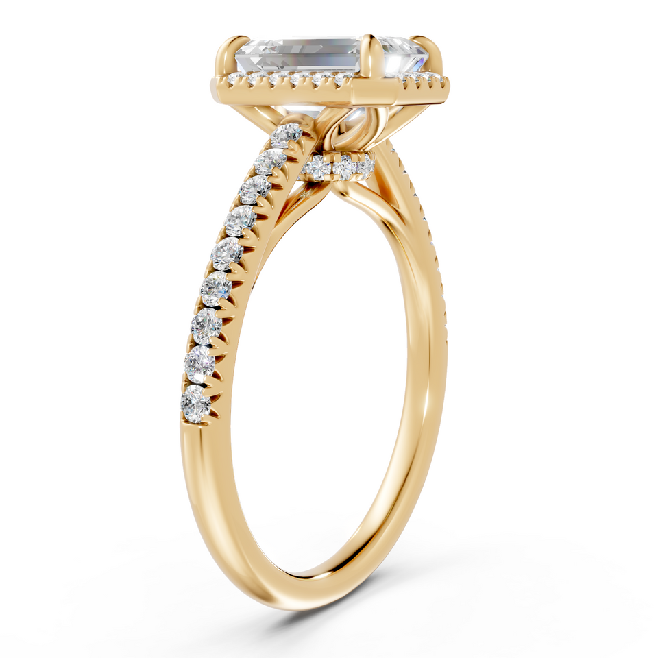 Emerald Halo Engagement Ring with Pavé Accents (2.37 cttw)