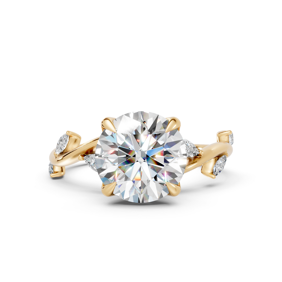 Round Nature-Inspired Vine Engagement Ring with Marquise Accents (2.31 cttw)
