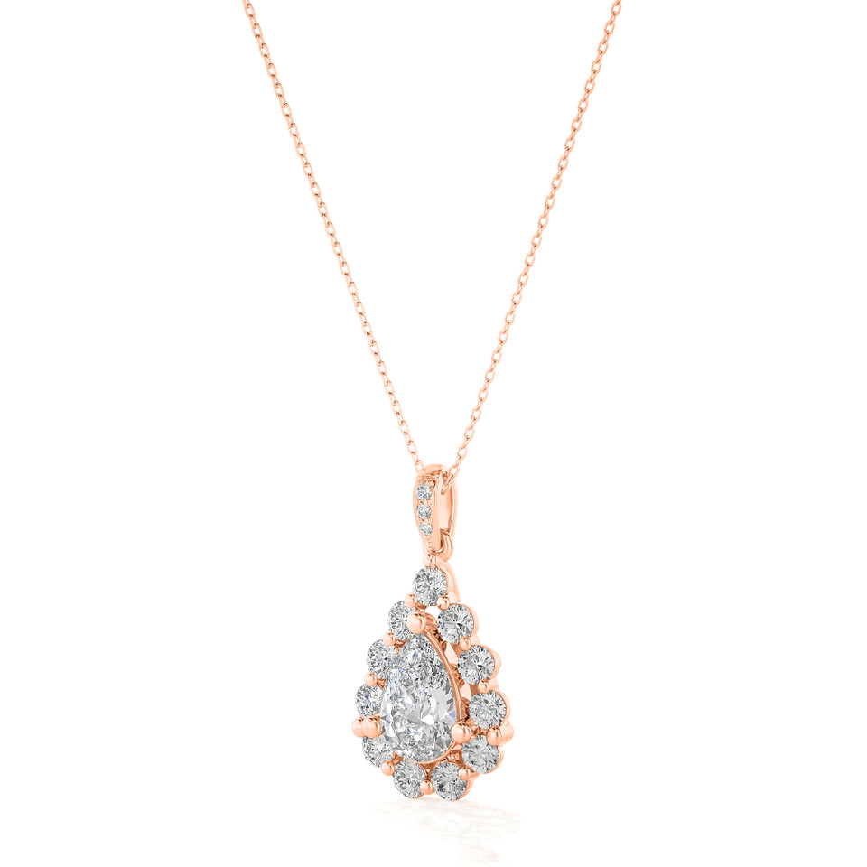 Teardrop Diamond Halo Pendant Necklace (2.40 ct.tw.)