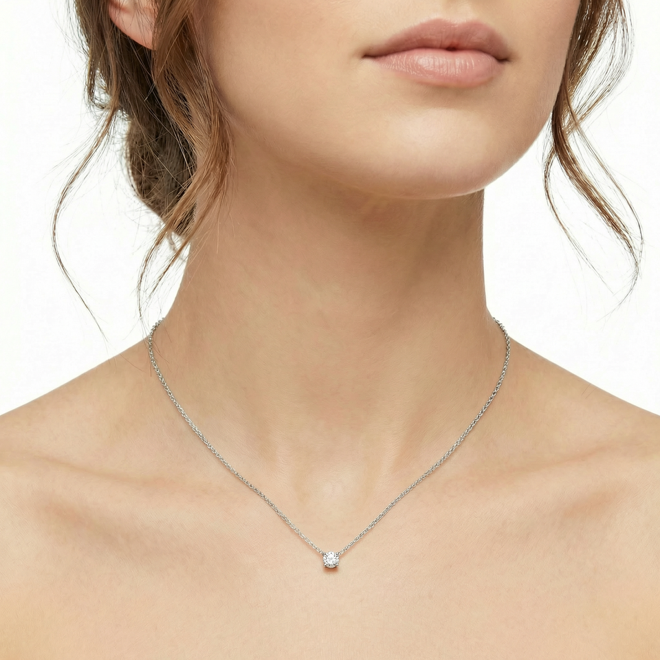 Round Solitaire Pendant Necklace (0.50 ct.tw.)