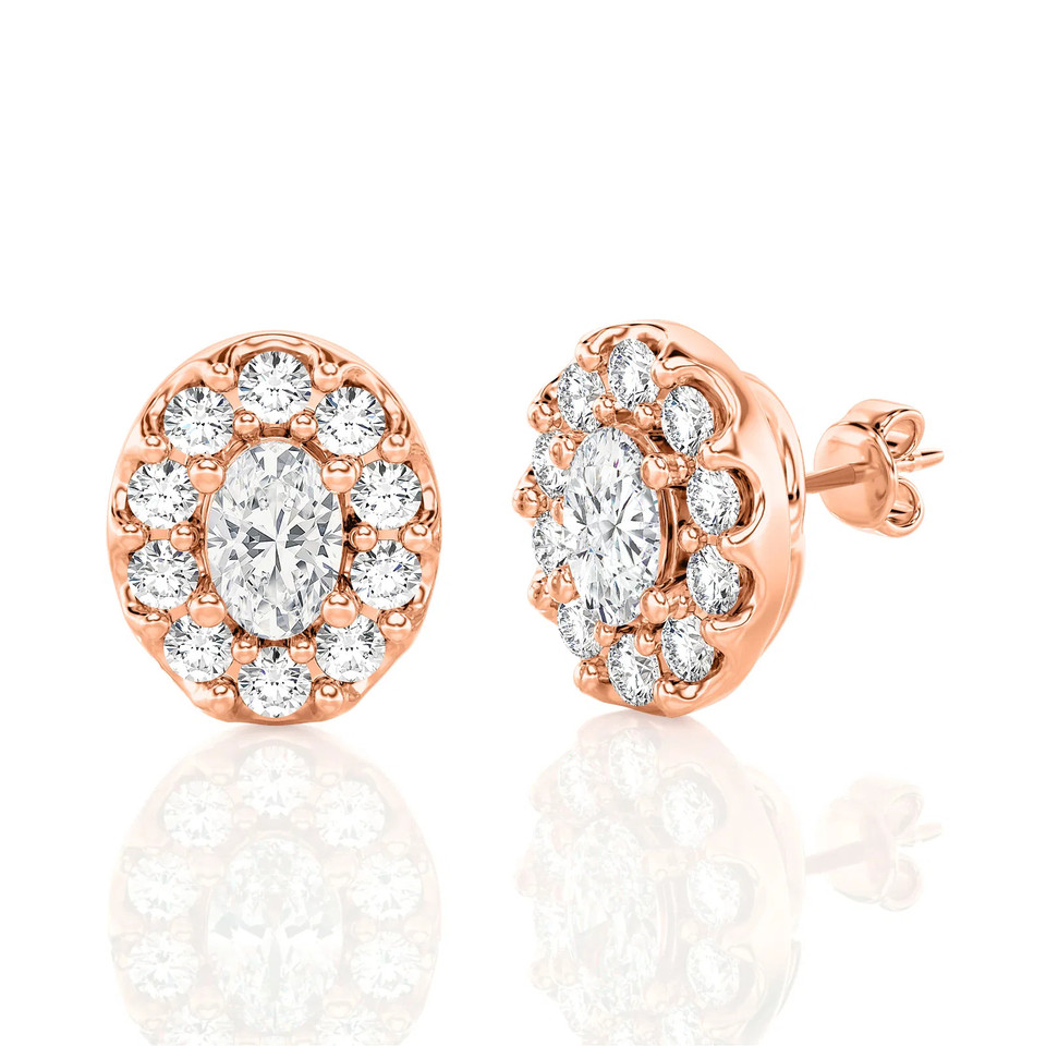 Oval Halo Stud Earrings (1.50 ct.tw.)