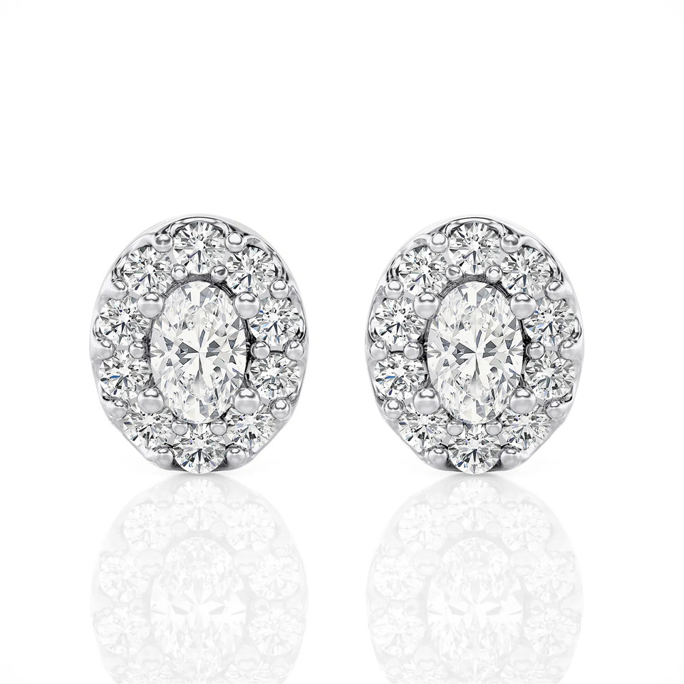 Oval Halo Stud Earrings (2.00 ct.tw.)