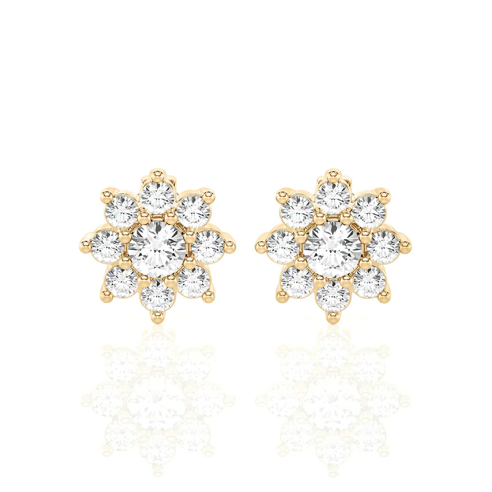 Floral Design Halo Studs Earrings (0.50 ct.tw.)