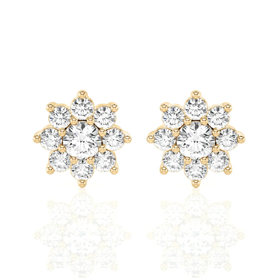 Floral Design Halo Studs Earrings (1.00 ct.tw.)