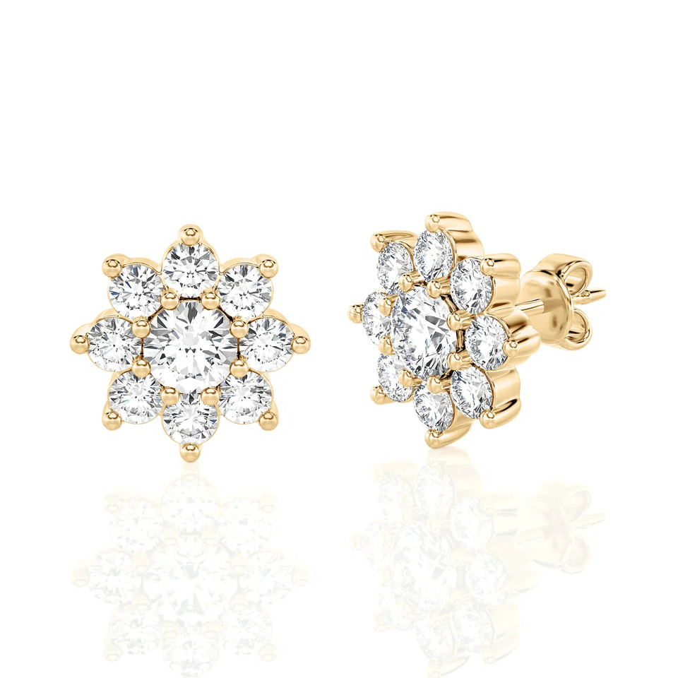 Floral Design Halo Studs Earrings (1.00 ct.tw.)