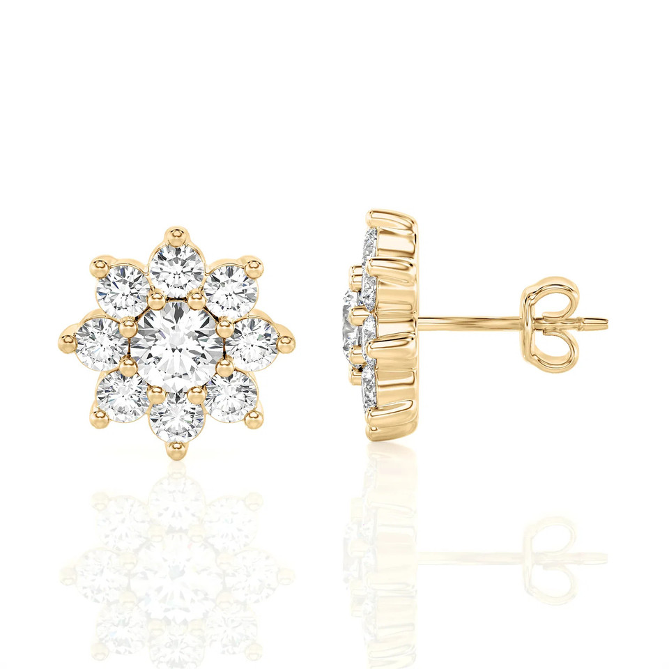 Floral Design Halo Studs Earrings (1.00 ct.tw.)