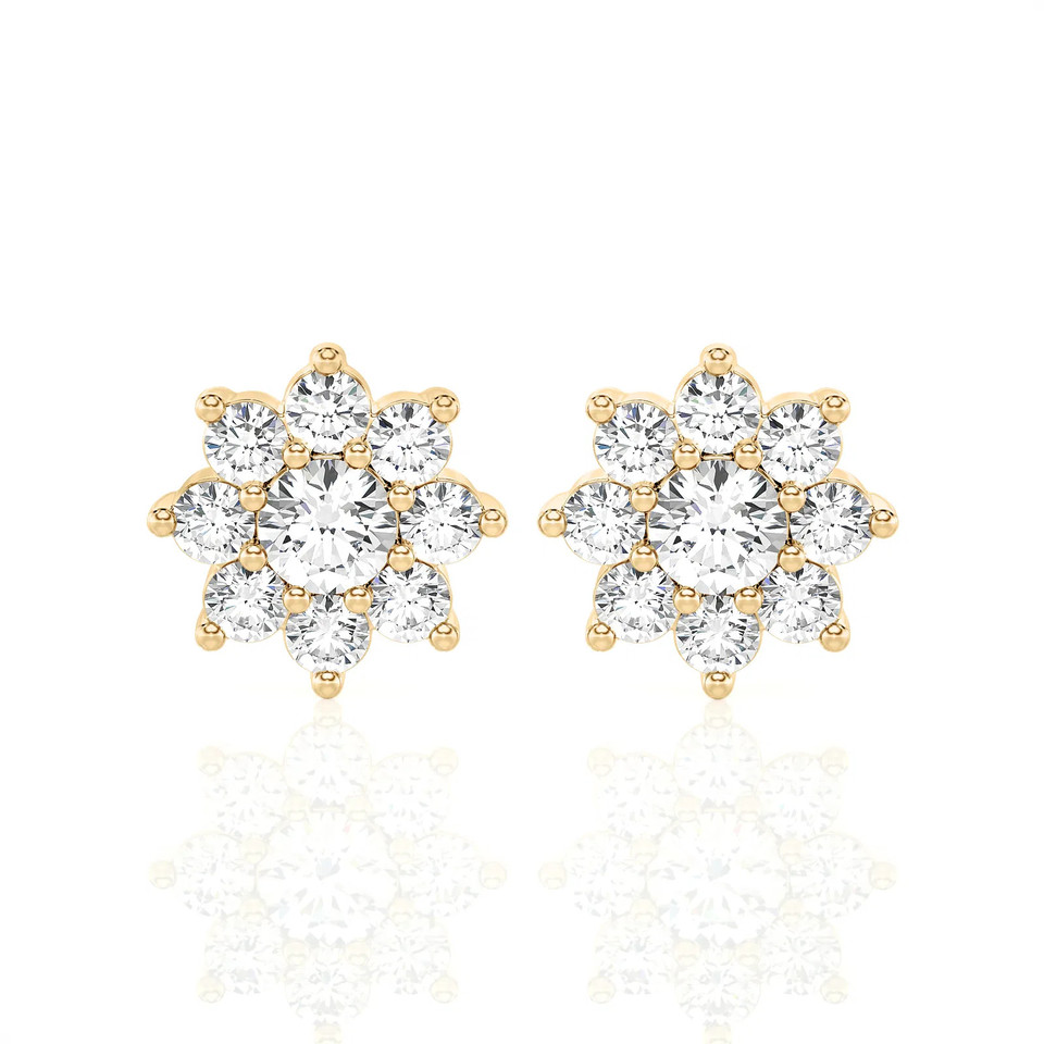 Floral Design Halo Studs Earrings (2.00 ct.tw.)
