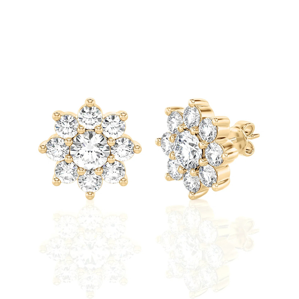 Floral Design Halo Studs Earrings (2.00 ct.tw.)