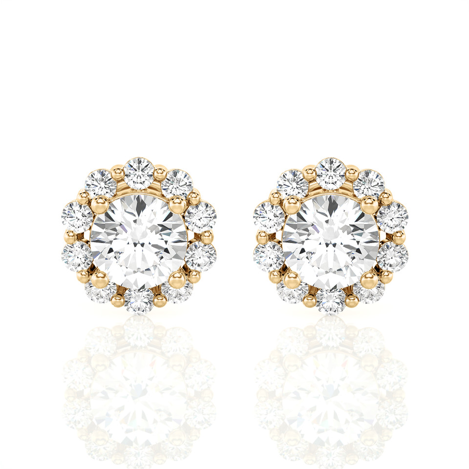 Scalloped Floral Halo Stud Earrings (1.00 ct.tw.)