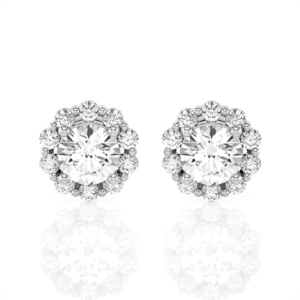 Round Halo Stud Earrings (1.00 ct.tw.)