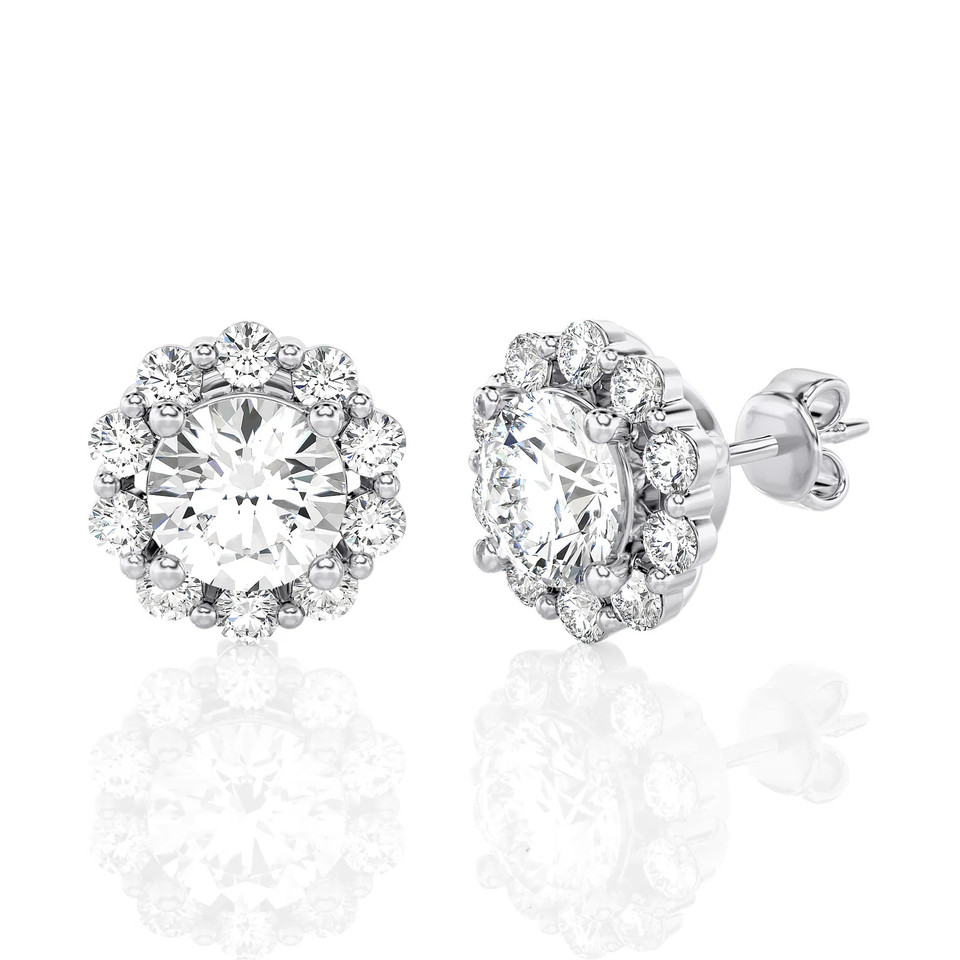 Round Halo Stud Earrings (1.00 ct.tw.)