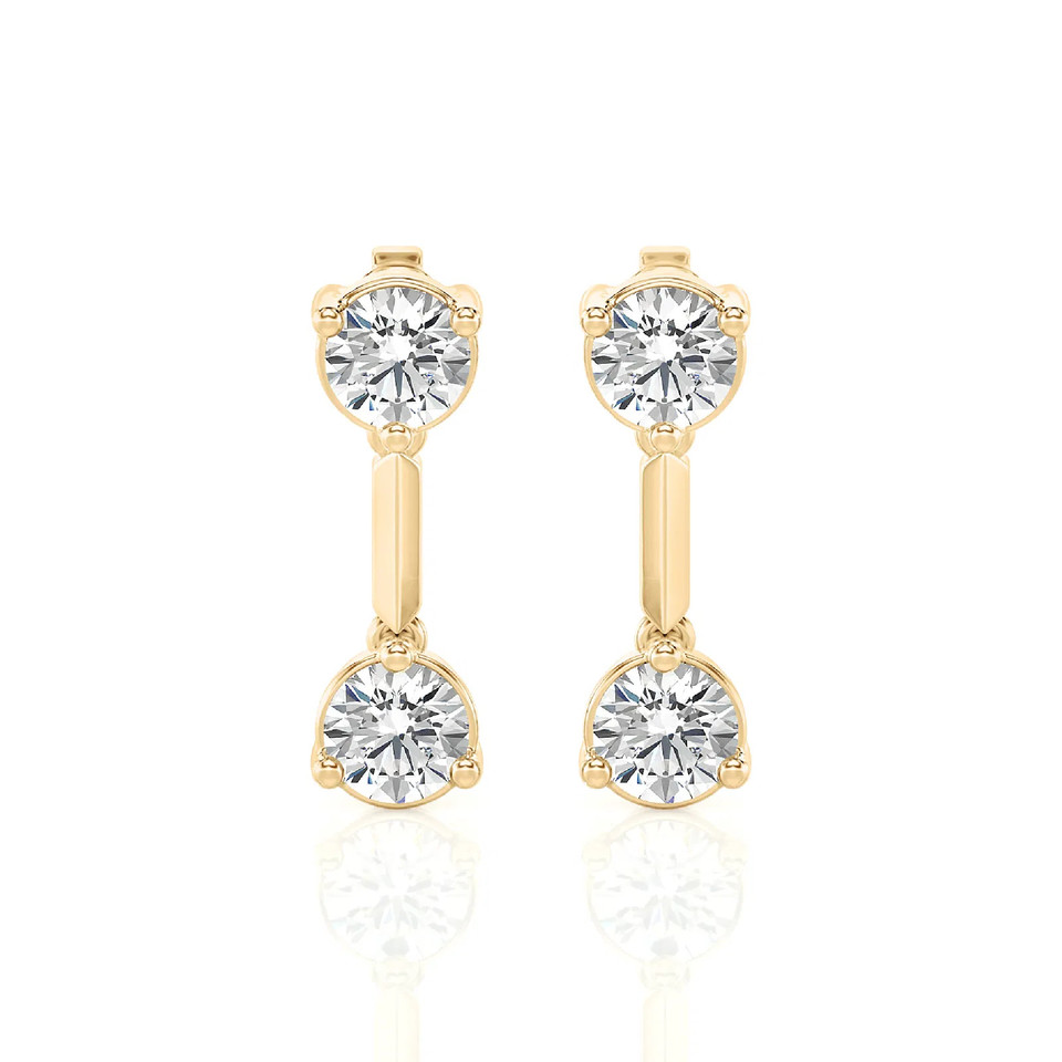 Gold Double Take Round Drop Earrings (1.00 ct.tw.)