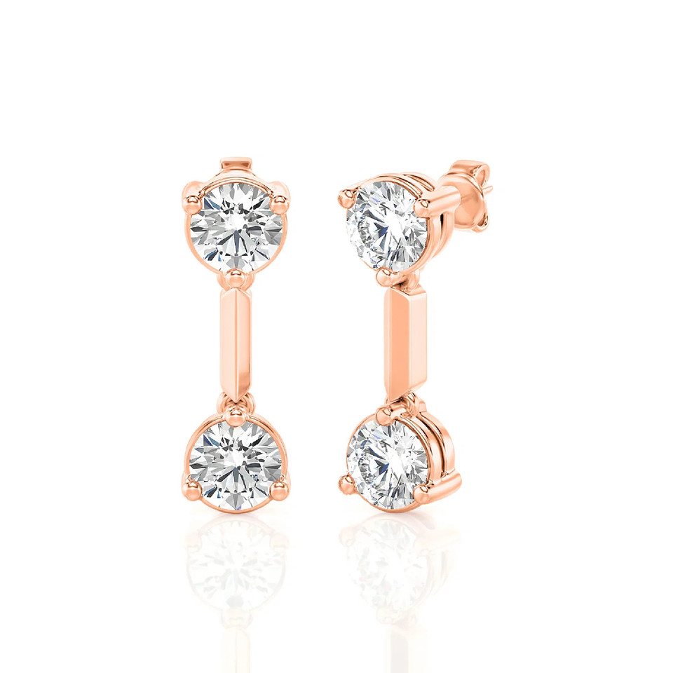 Gold Double Take Round Drop Earrings (1.00 ct.tw.)