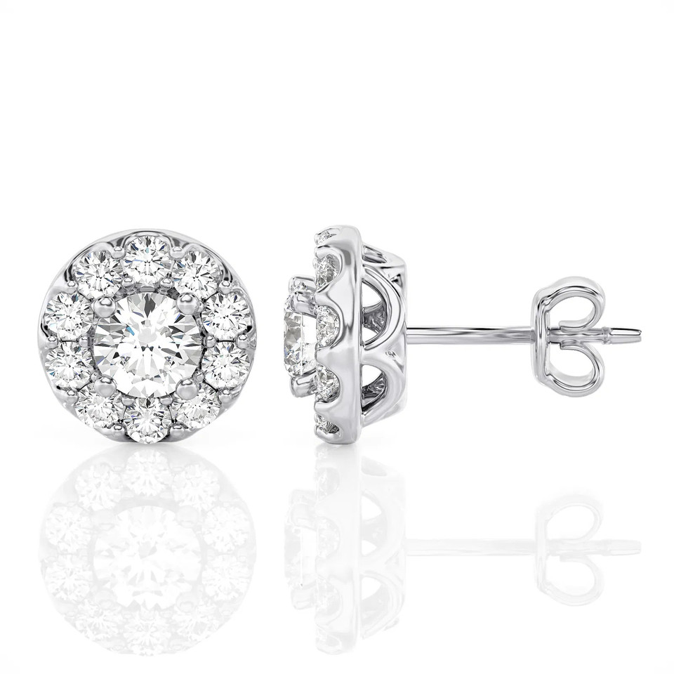Classic Round Halo Stud Earrings (1.00 ct.tw.)