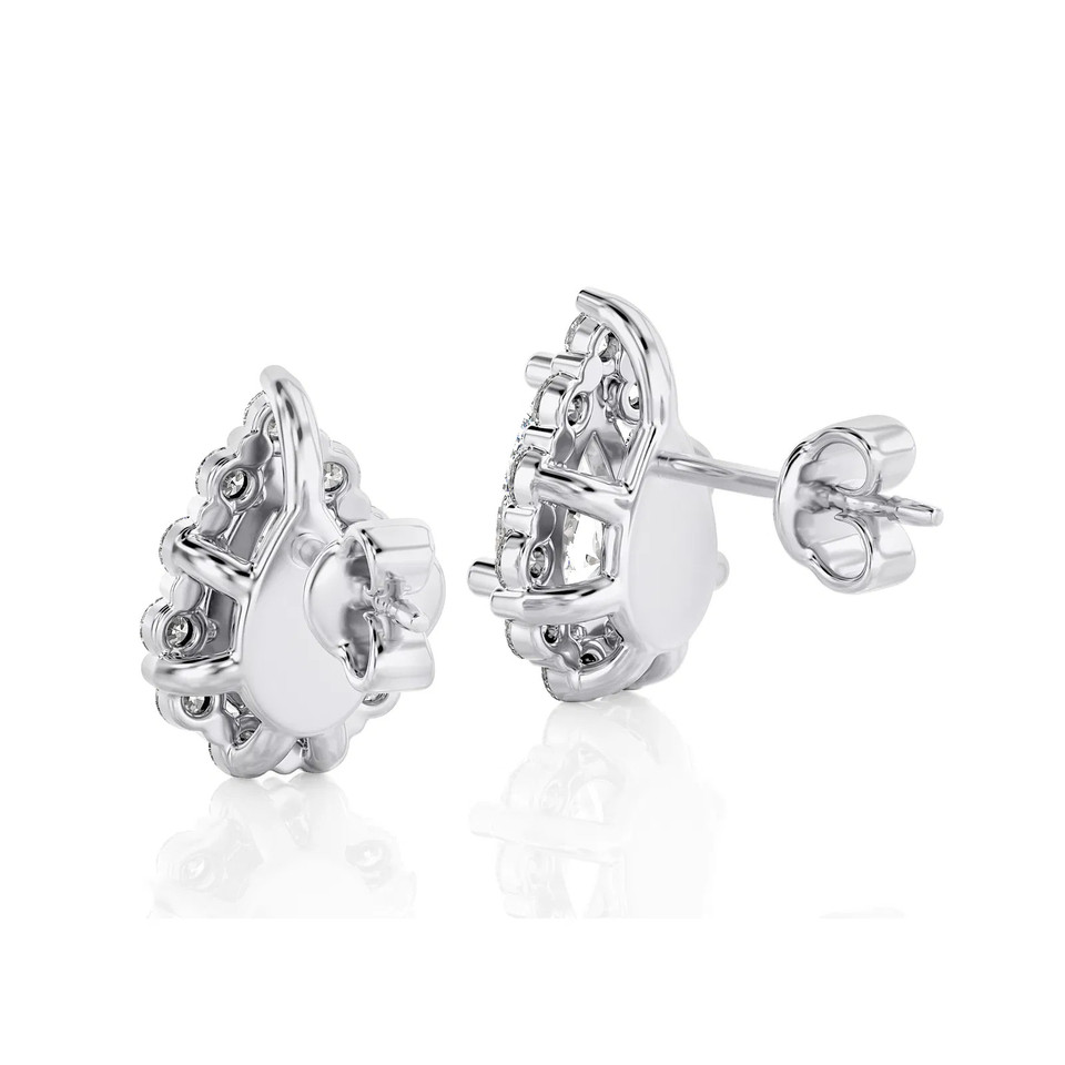 Pear Shape Halo Stud Earrings (1.10 ct.tw.)