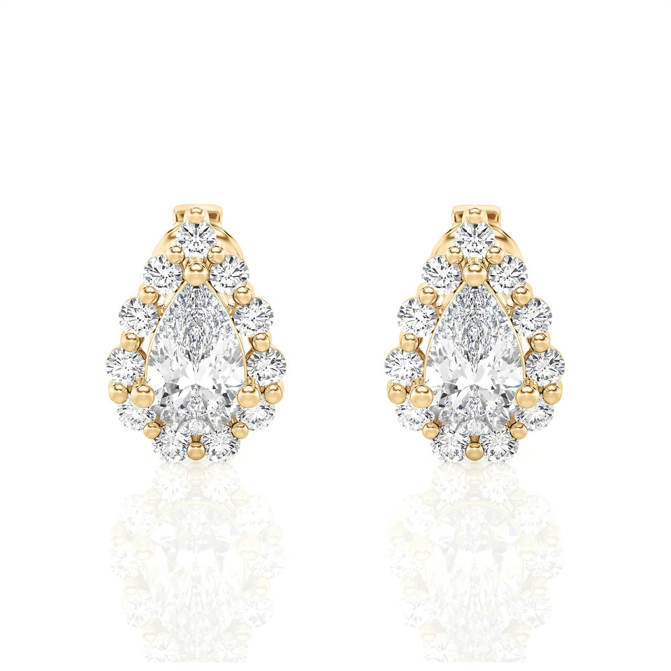 Pear Shape Halo Stud Earrings (1.10 ct.tw.)