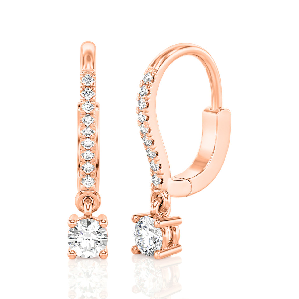 Round Diamond Drop Hoops Earrings (0.50 ct.tw.)