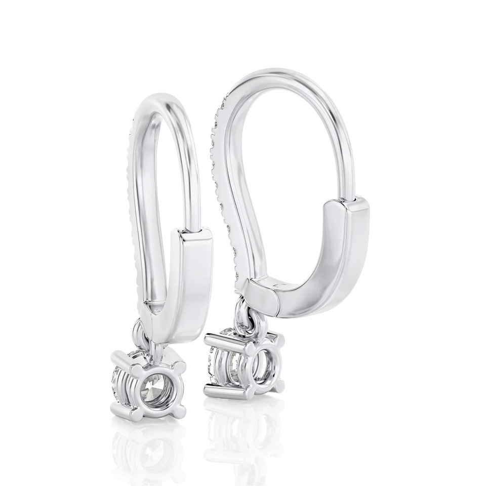 Round Diamond Drop Hoops Earrings (0.50 ct.tw.)