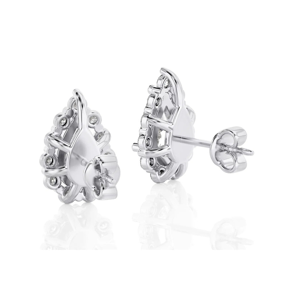 Pear Shape Halo Stud Earrings (2.00 ct.tw.)