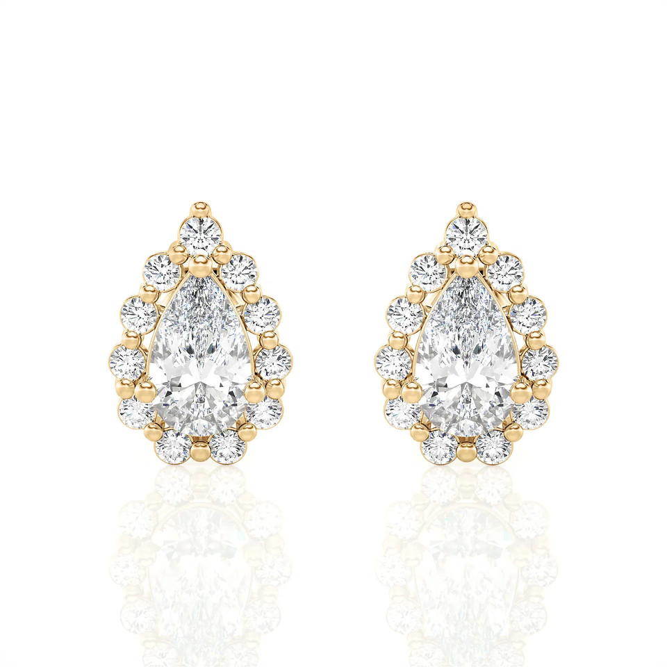 Pear Shape Halo Stud Earrings (2.00 ct.tw.)