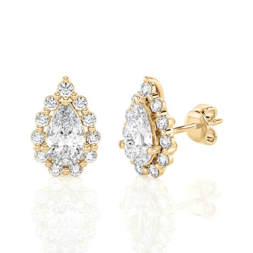 Pear Shape Halo Stud Earrings (2.00 ct.tw.)