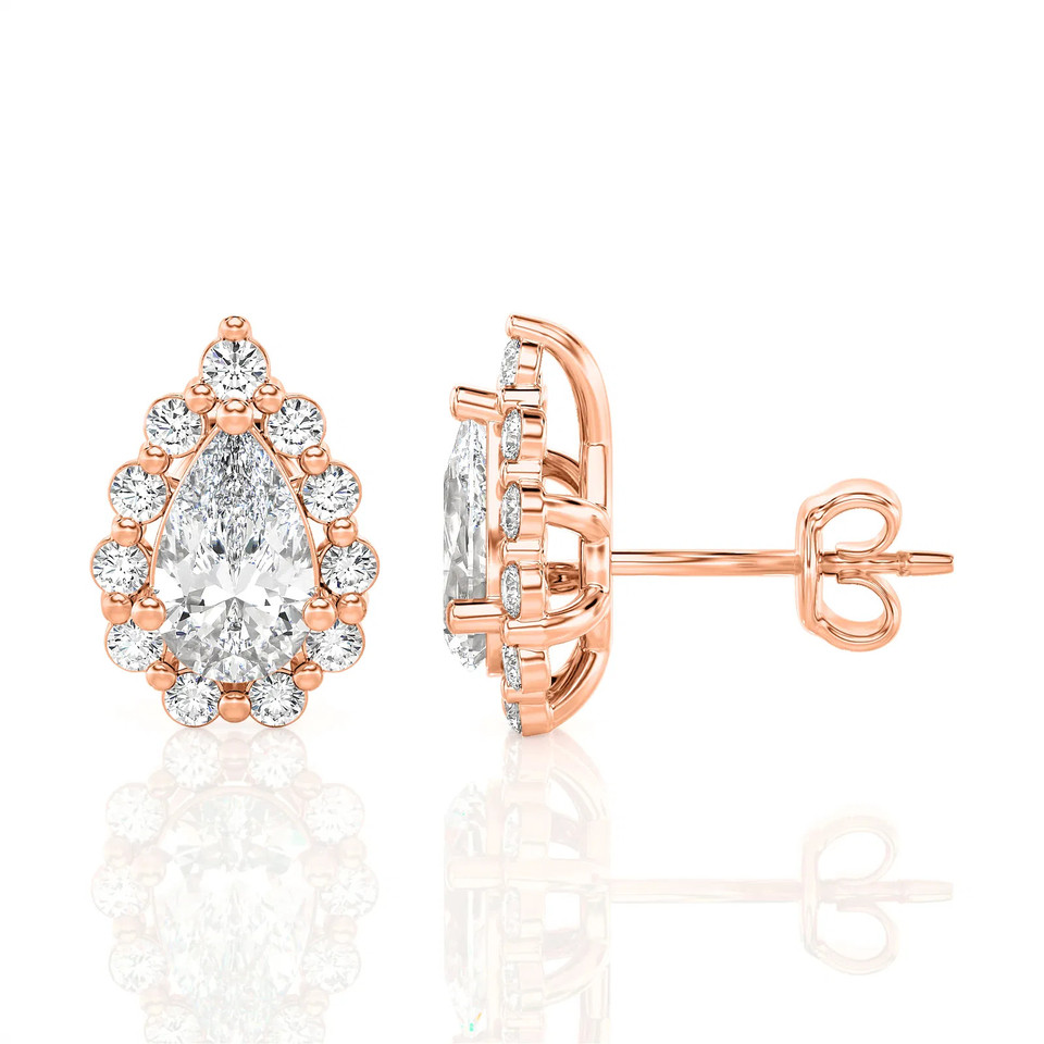 Pear Shape Halo Stud Earrings (2.00 ct.tw.)
