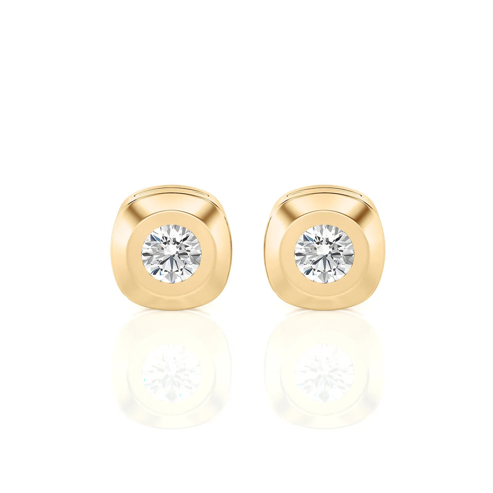 Rounded-Edge Bezel Set Stud Earrings (0.20 ct.tw.)
