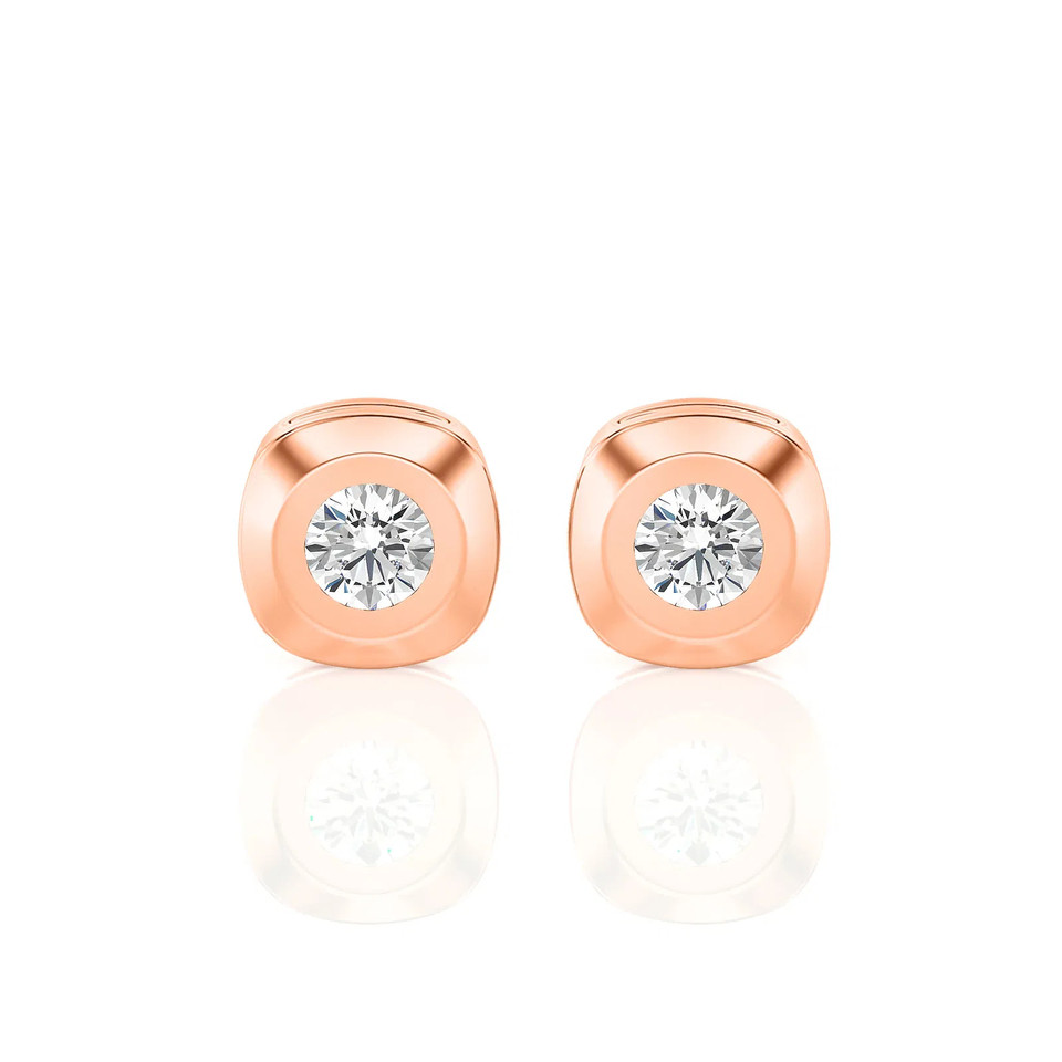 Rounded-Edge Bezel Set Stud Earrings (0.20 ct.tw.)