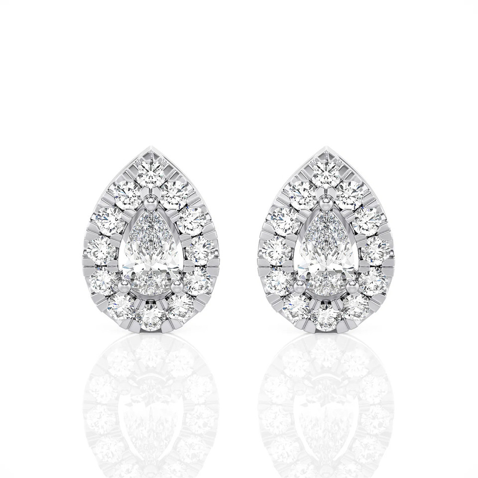 Pear Shape Halo Stud Earrings (1.00 ct.tw.)