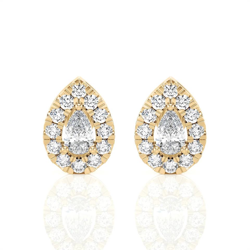 Pear Shape Halo Stud Earrings (1.00 ct.tw.)
