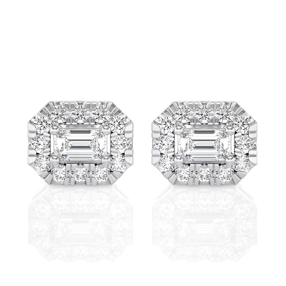 Emerald Halo Stud Earrings (1.00 ct.tw.)
