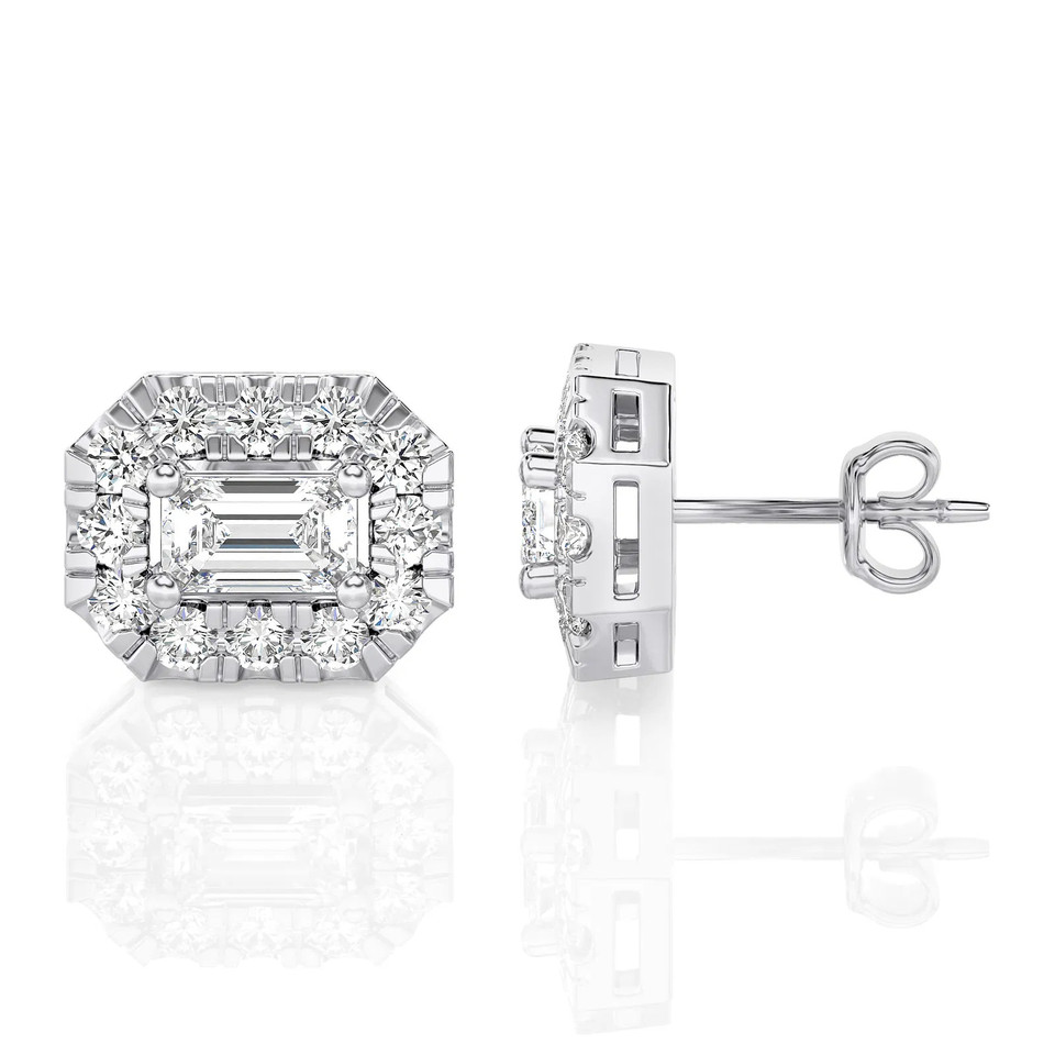 Emerald Halo Stud Earrings (1.00 ct.tw.)
