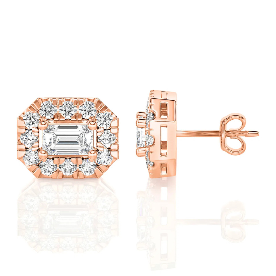 Emerald Halo Stud Earrings (1.00 ct.tw.)
