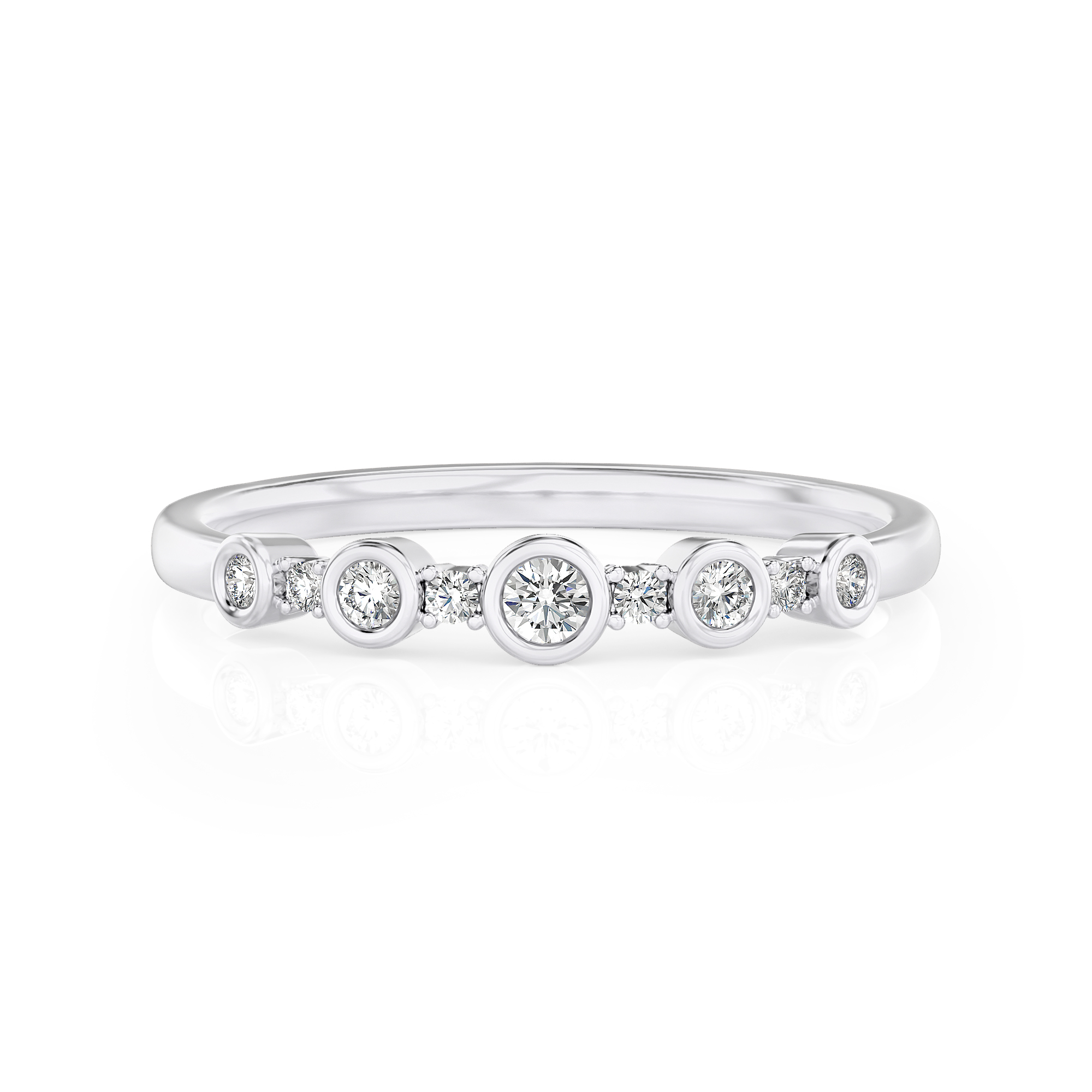 Lab Grown 0.15Ct Diamond Promise Ring 14K Gold, Capri Band Style